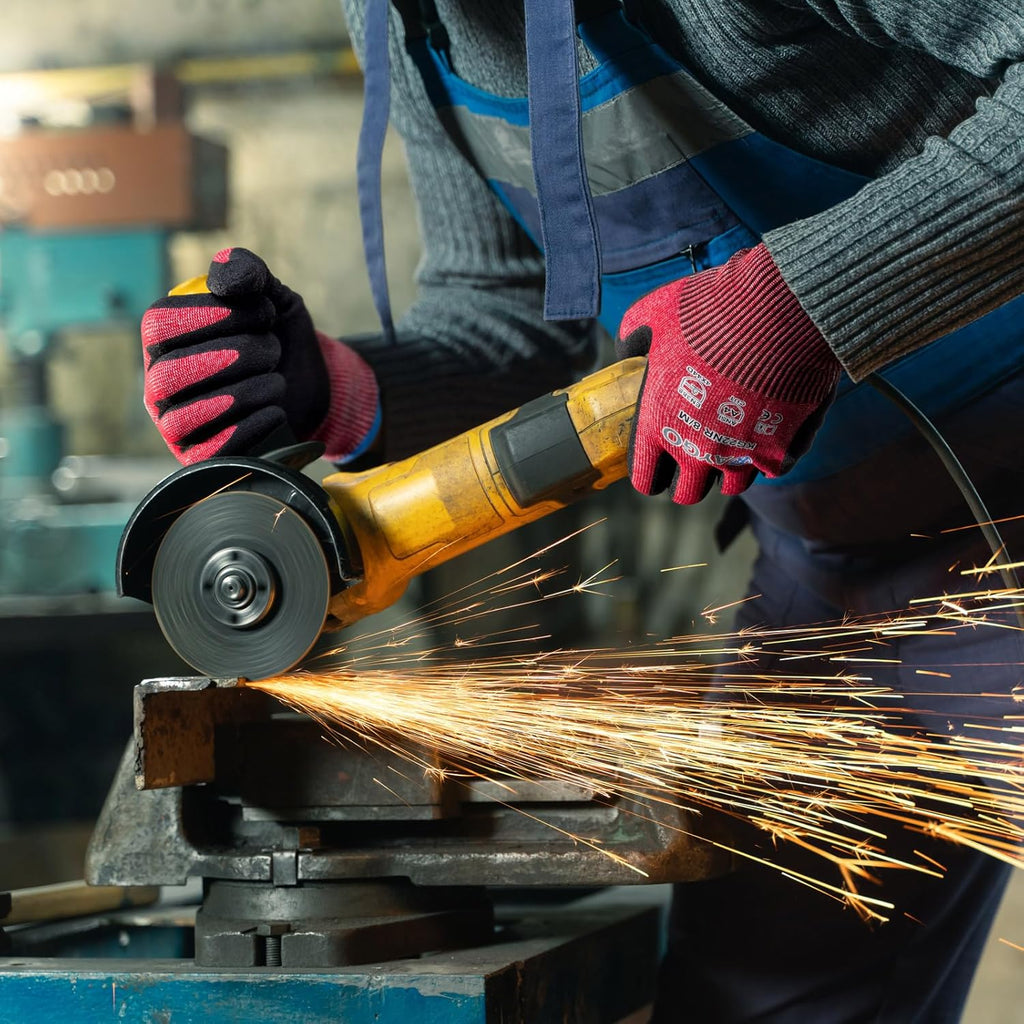 Cut Resistant Gloves Micro Finishing Nitrile Coated,Safety Work Gloves with Firm Grip,ANSI Cut A4,KG22N,Ideal for