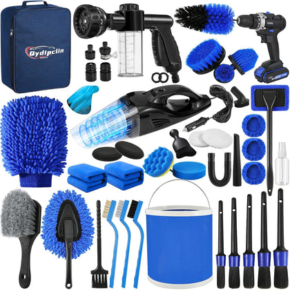 45Pcs Car Detailing Kit, Car Detailing Brush Set, Car Wash Cleaning Kit, Car Detailing Brushes, Professional Car Care