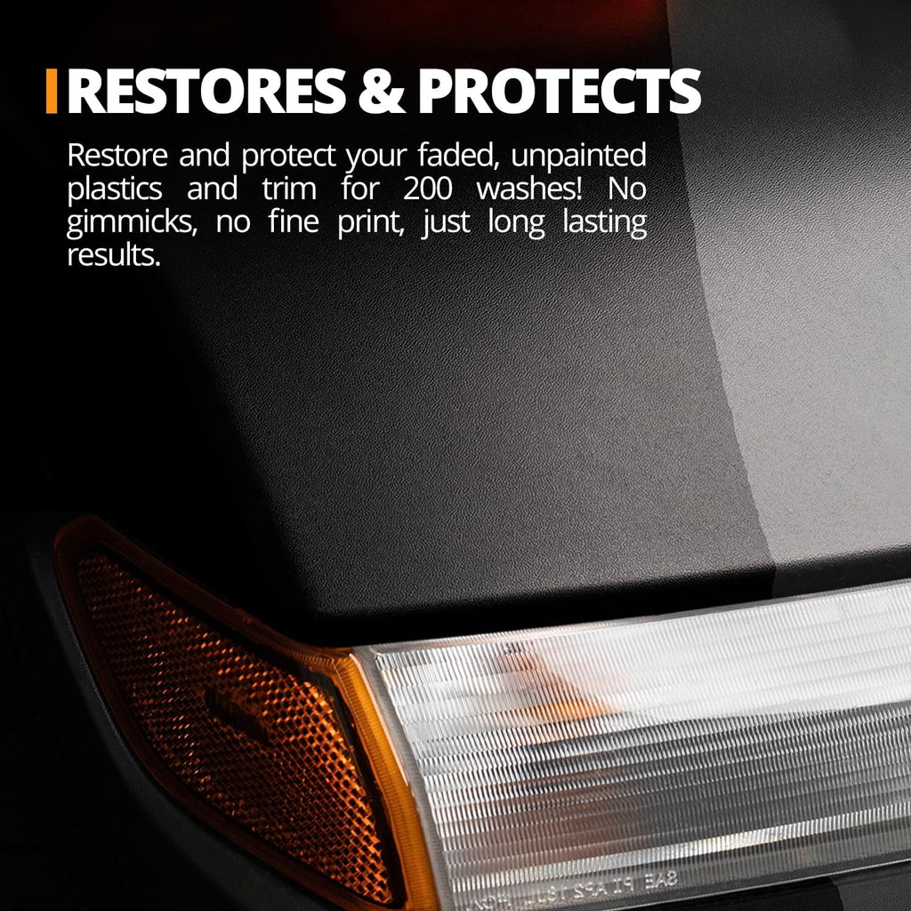 Ceramic Trim Coat Kit - Quick Plastic Trim Restorer - Ceramic Coating Guaranteed Restoration to Last Over 200 Washes