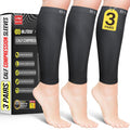 3 Pairs Calf Compression Sleeves for Men and Women. Footless Compression Socks & Leg Support for Running, Travel