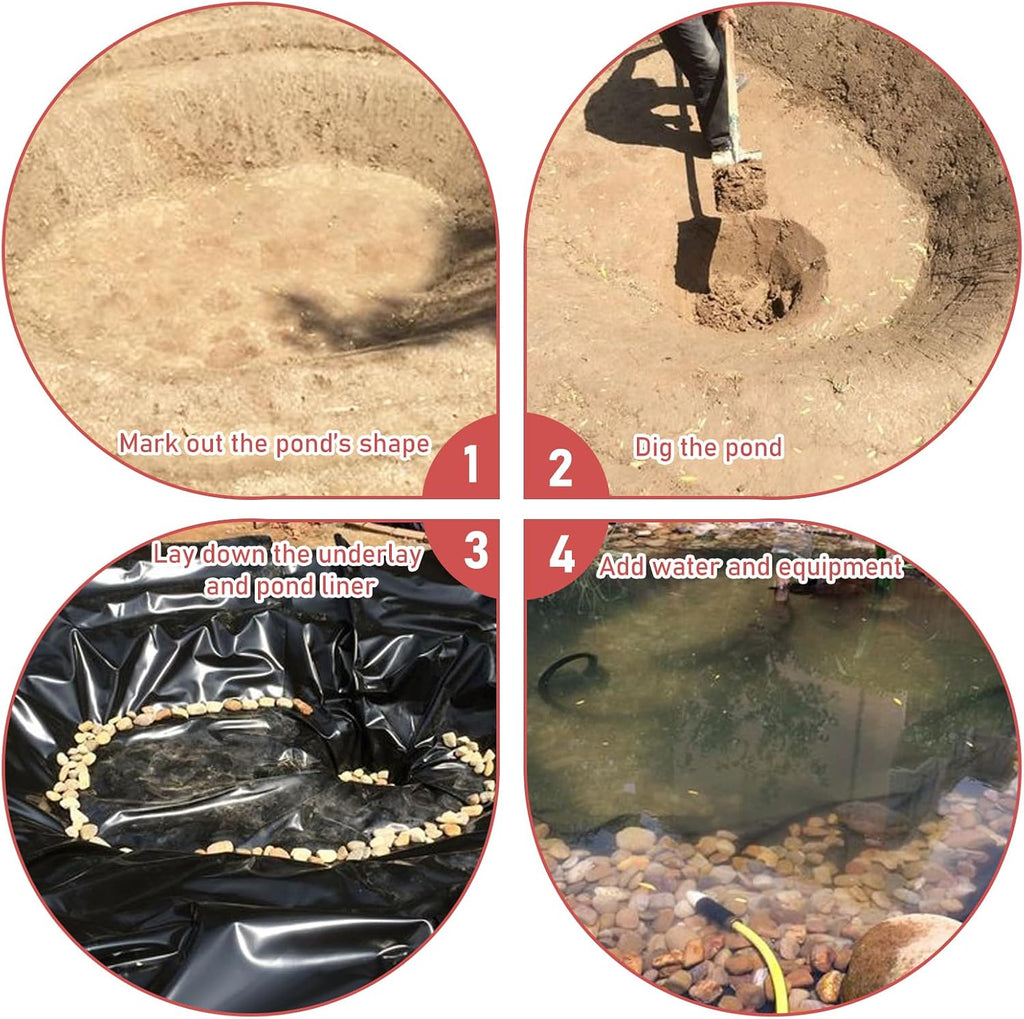 Pond Liner 13 X 20 Ft,20 Mil for Outdoor Ponds HDPE Flexible & Durable
