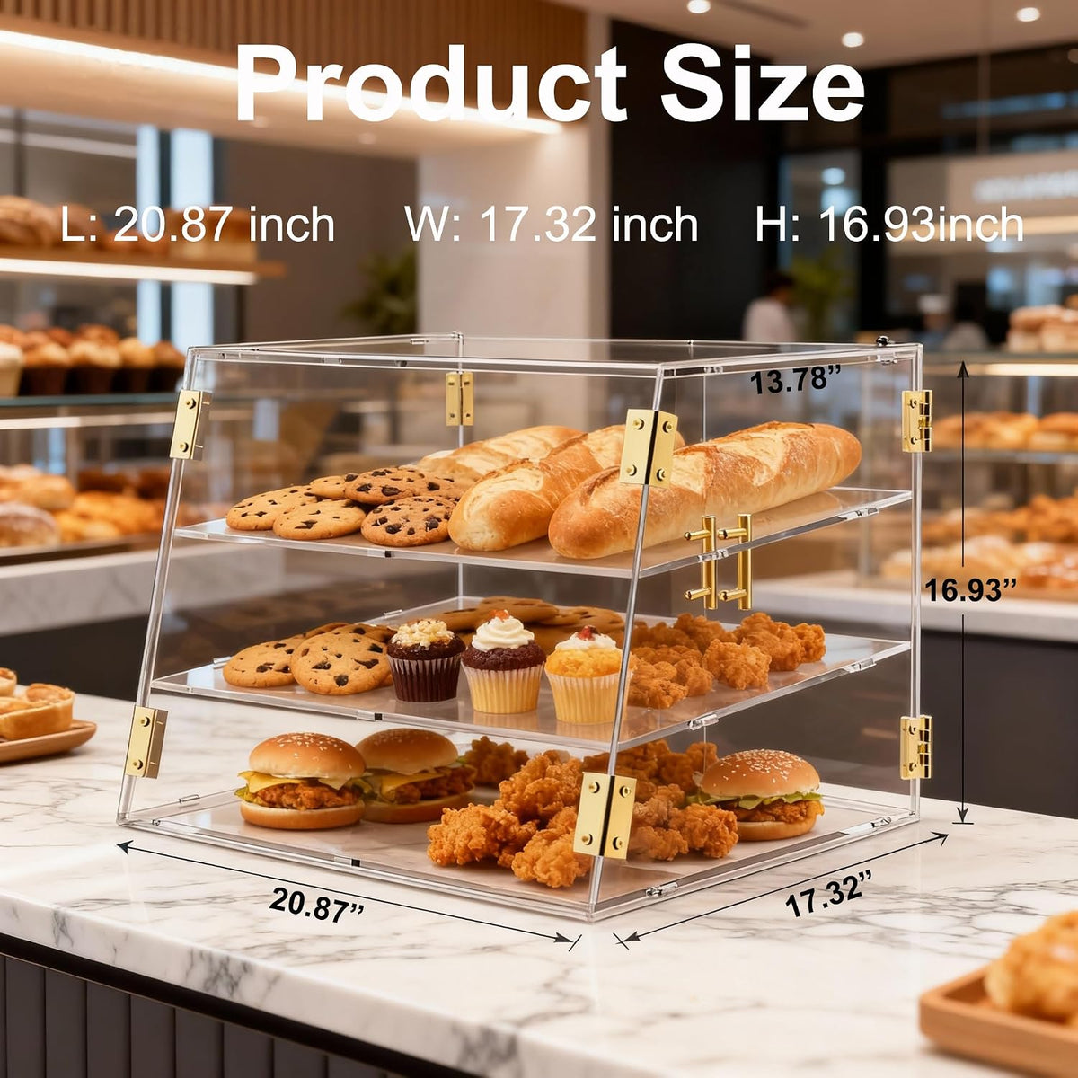 3-Tier Slanted Commercial Bakery Display Case
