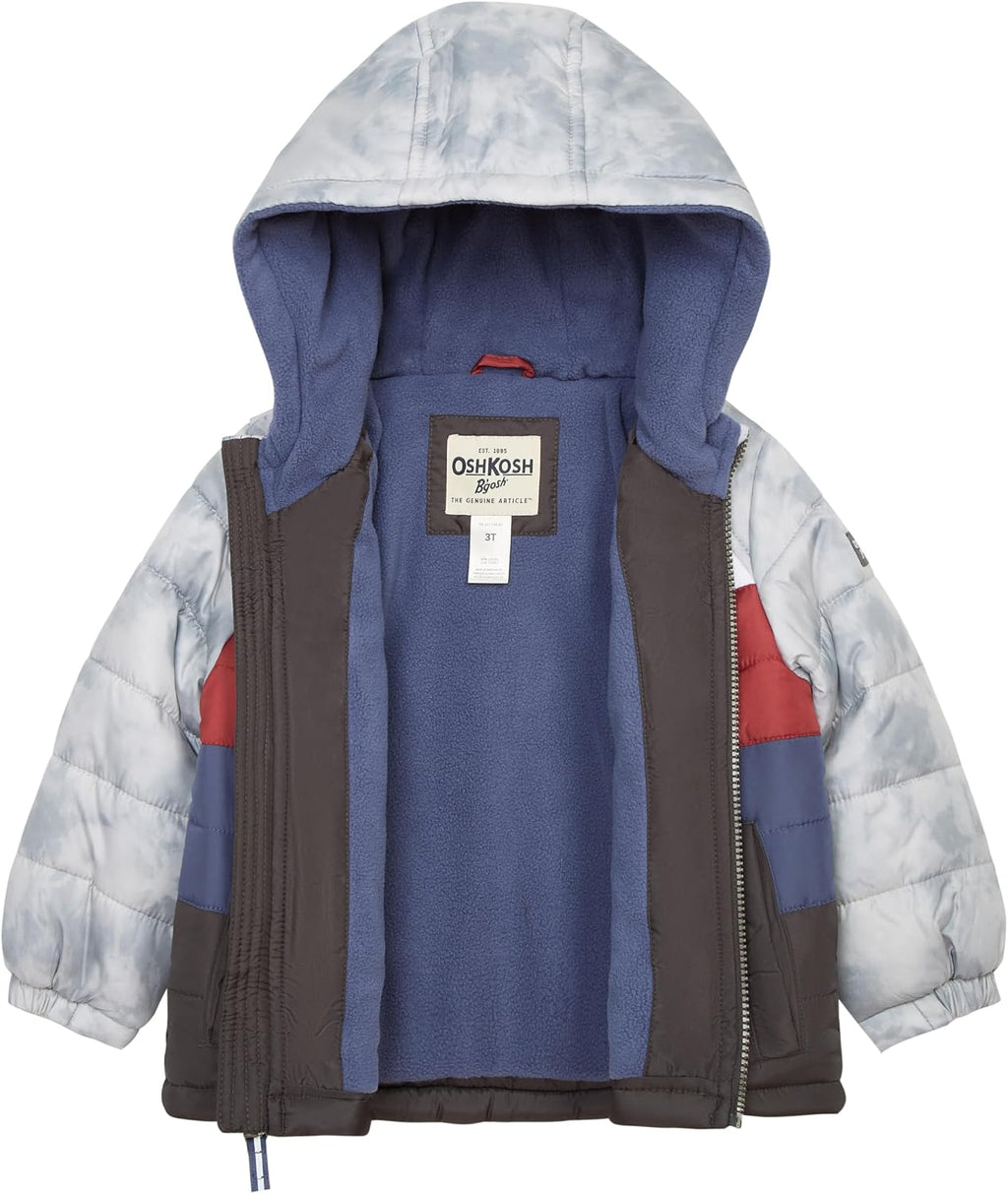 Osh Kosh Boys' Classic Heavyweight Colorblock Puffer Coat
