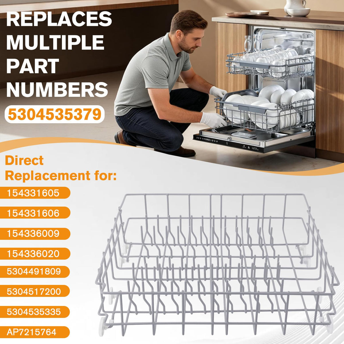 5304535379 Replacement Lower Rack for frigidaire kenmore dishwashers
