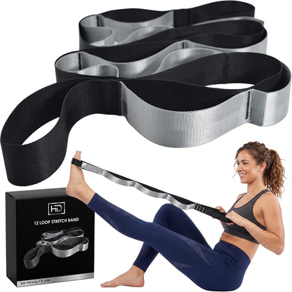 Stretching Strap with 12 Loops, Stretch Band For Physical Therapy, PT Band