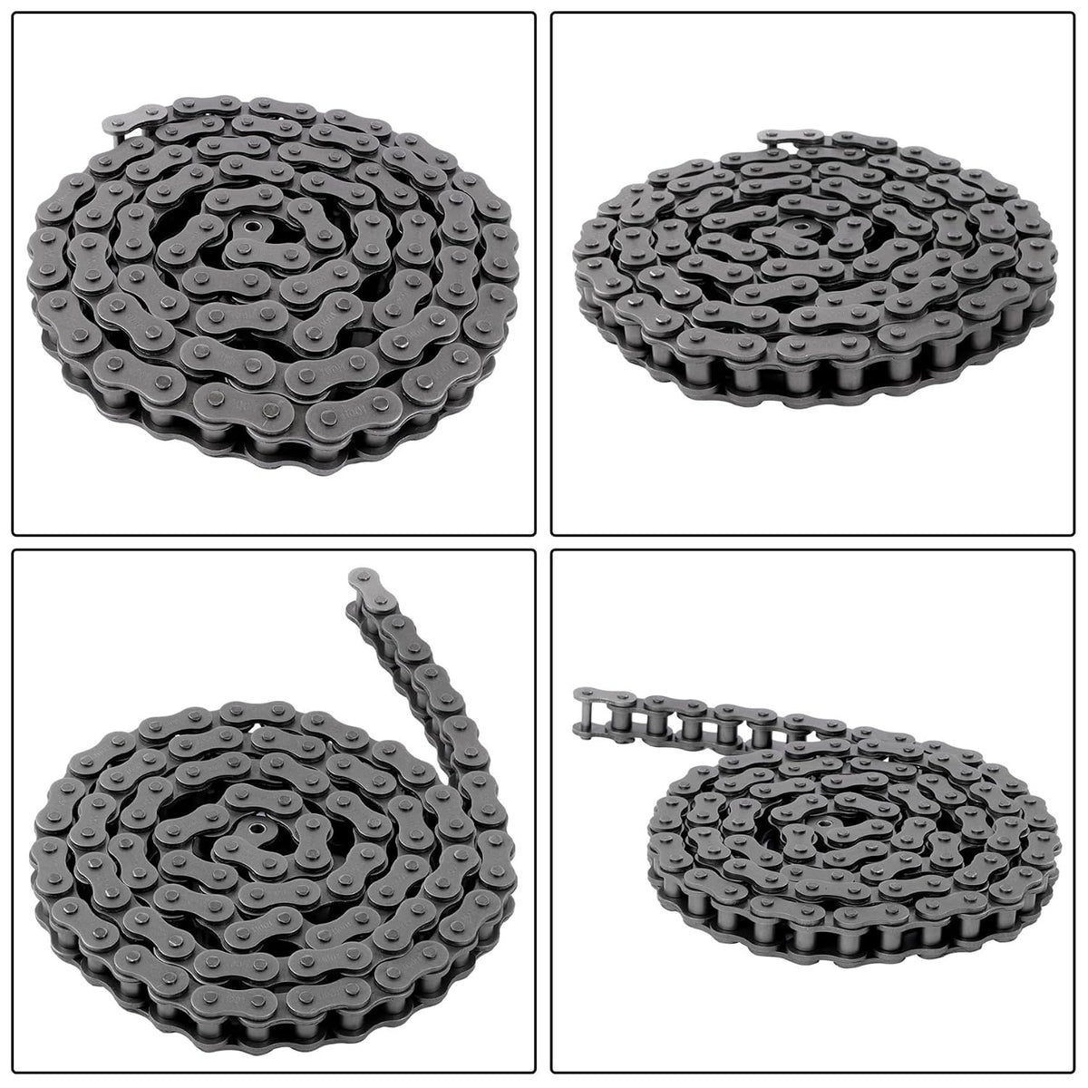 100H Heavy Duty Roller Chain 10 Feet with Connectors Carbon Steel Chain
