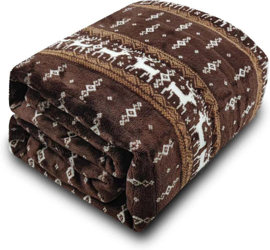 Heated Blanket Throw, Soft Double Flannel Electric Blanket, Moose | ETL/FCC Certified,10ft Cord,3 Heat Levels, 4H