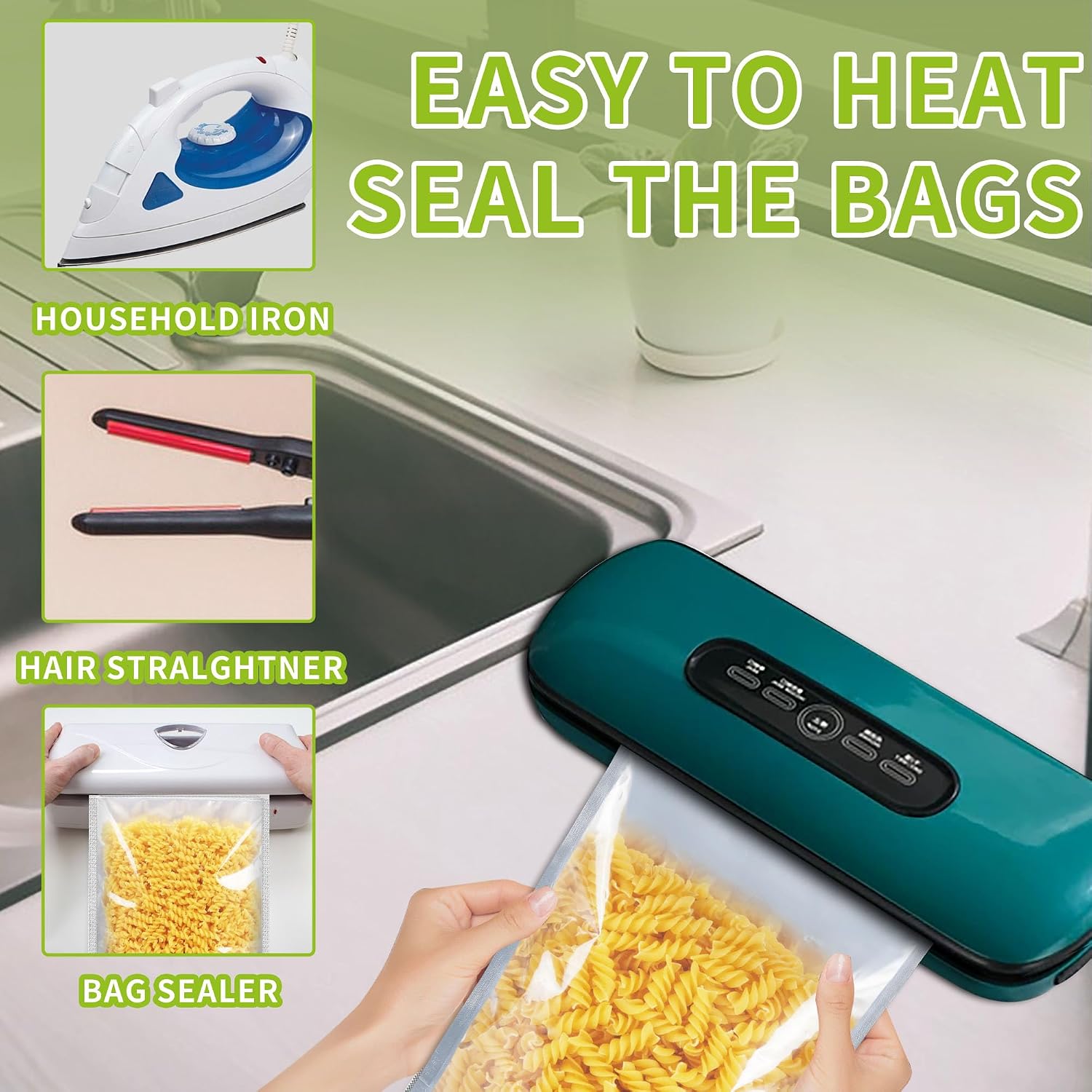 Mylar Bags for Food Storage, Heat Sealable with Oxygen Absorbers 1 Gallon | 50 Pack Reusable Mylar Bags With 400Cc