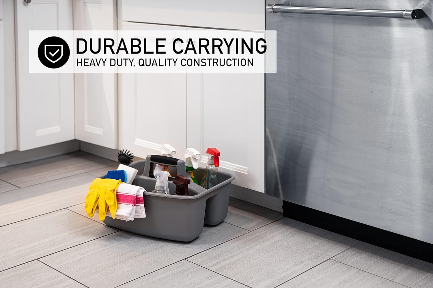 Rough and Rugged All-Purpose Cleaning Caddy, Grey/Black 2 Count (CD0170)