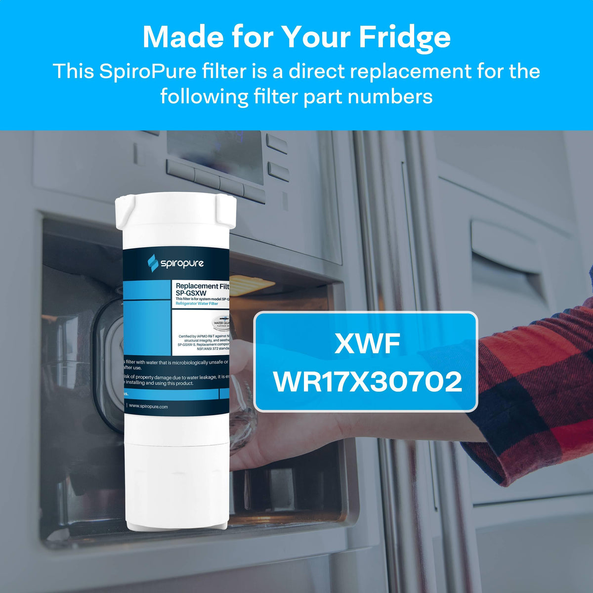 SpiroPure SP-GSXW NSF Water Filter Replacement for XWF - NO Electronic Chip