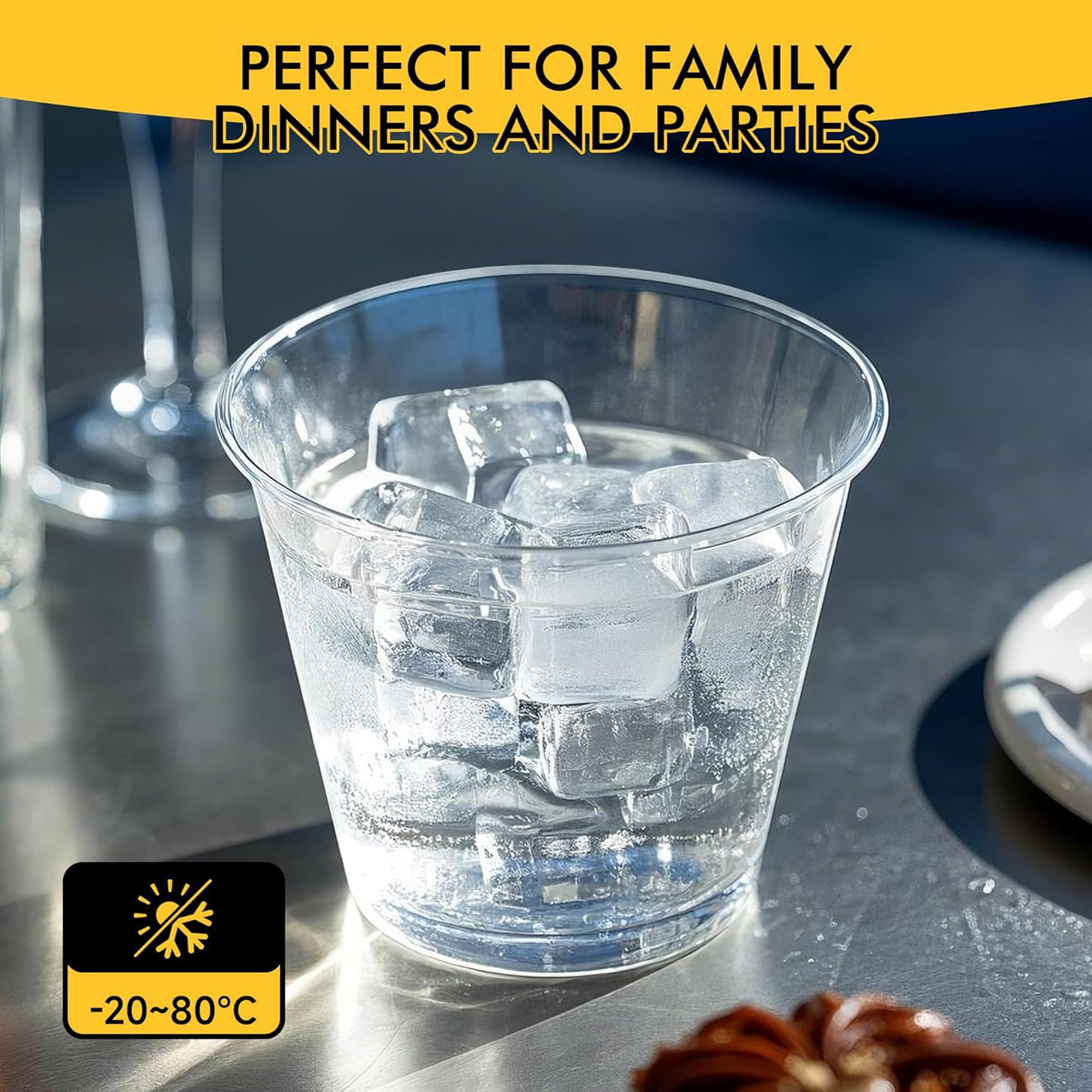 200 Pack 9 oz Clear Plastic Cups for Party