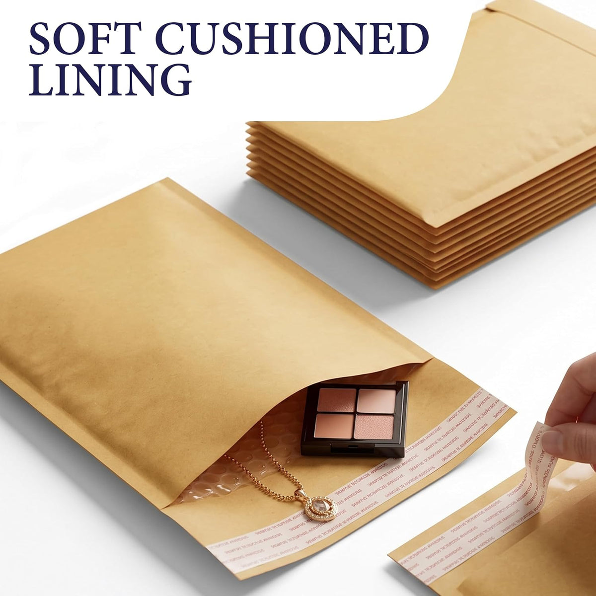 Self-Seal Kraft Bubble Mailers 12.5x19, 50-Pack Padded Envelopes
