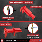 Adjustable Ball Valve Lockout, 1/2 to 4-1/4 inch Pipe Dia, 2 Pack