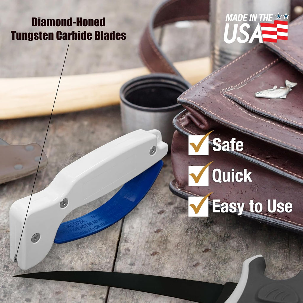 Knife & Tool Sharpener, Restores, Hones & Sharpens Straight & Serrated Knives, Hand-Held Tungsten Carbide Sharpening