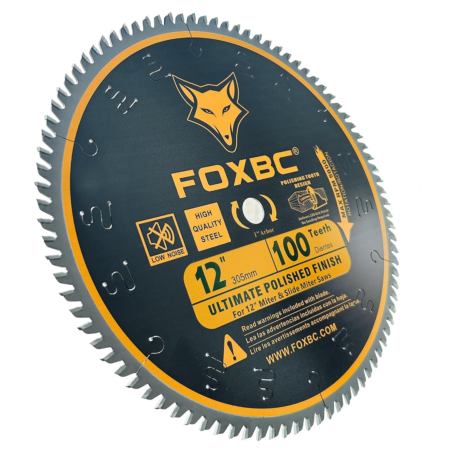 12 Inch Miter Saw Blade 100 Teeth Ultimate Polished Finish Saw Blade for Wood with 1 Inch Arbor