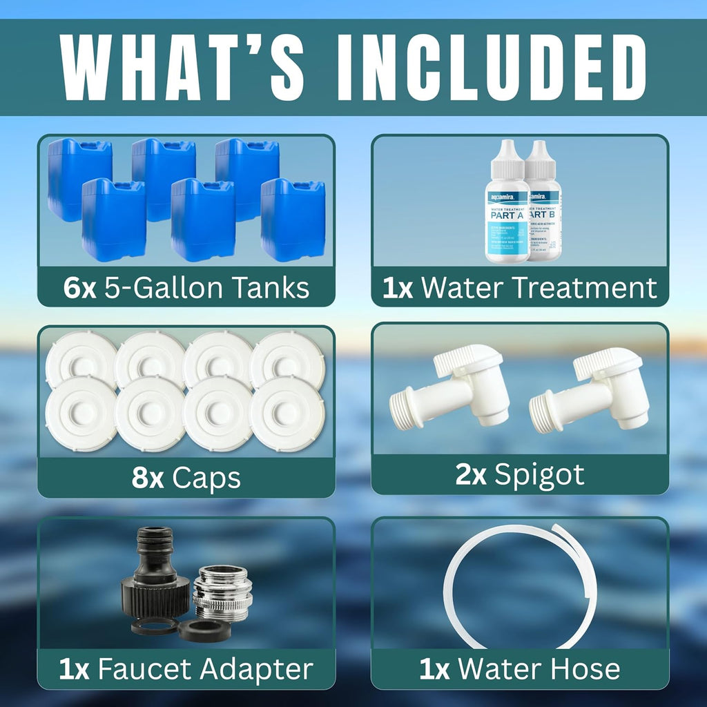 5-Gallon Stackable Water Tanks for Long-Term Emergency Storage | Complete Water Storage Kit for Survival with Lids