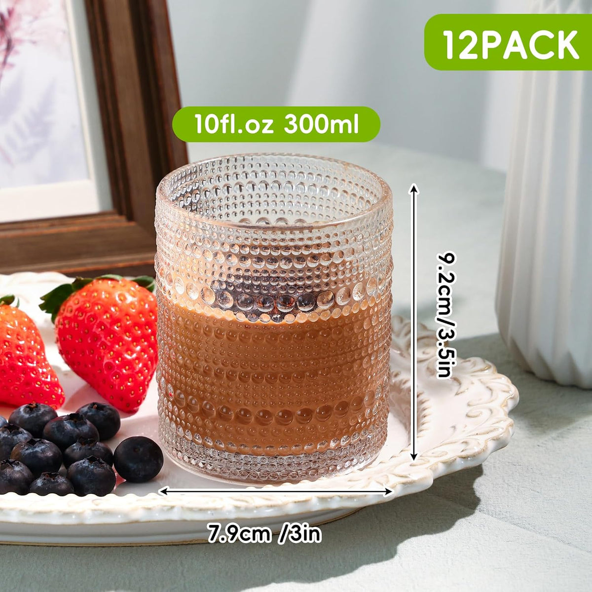 Hobnail Drinking Glasses Set of 12