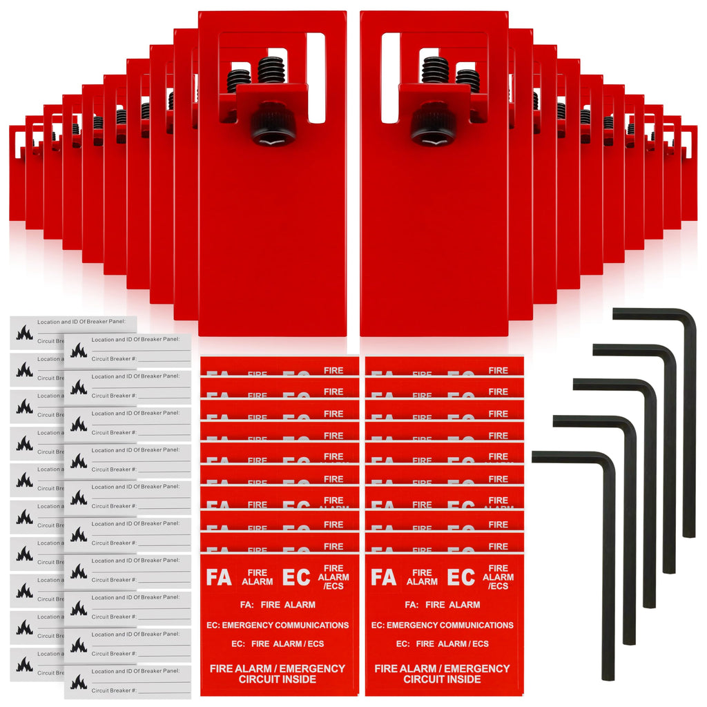 20-Set Fire Alarm Breaker Lockout Kit - Red Heavy Duty Metal