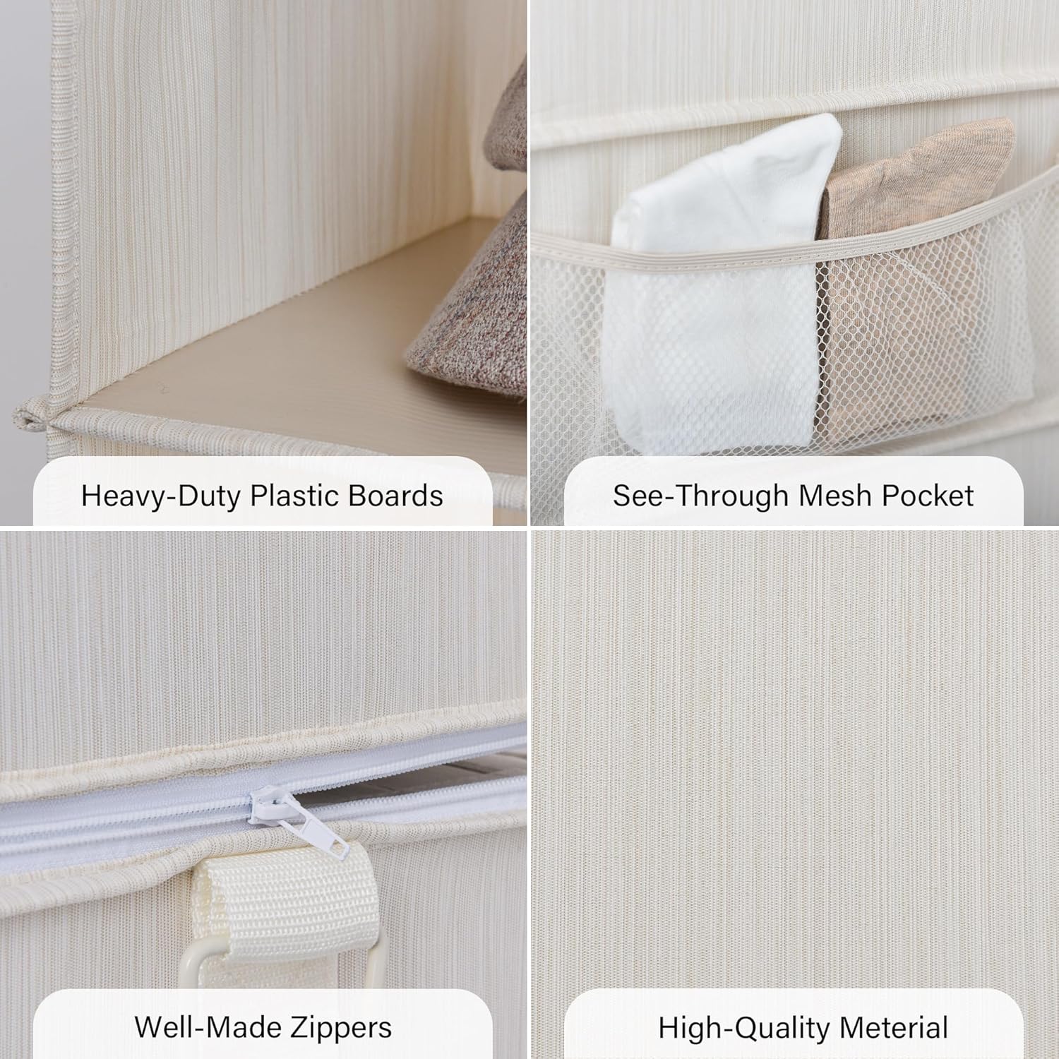 6-Shelf Closet Organizers, Two 3-Shelf Separable Hanging Shelves for Closet, 12" D x 12" W x 48 ¼"H, Mixing of Beige