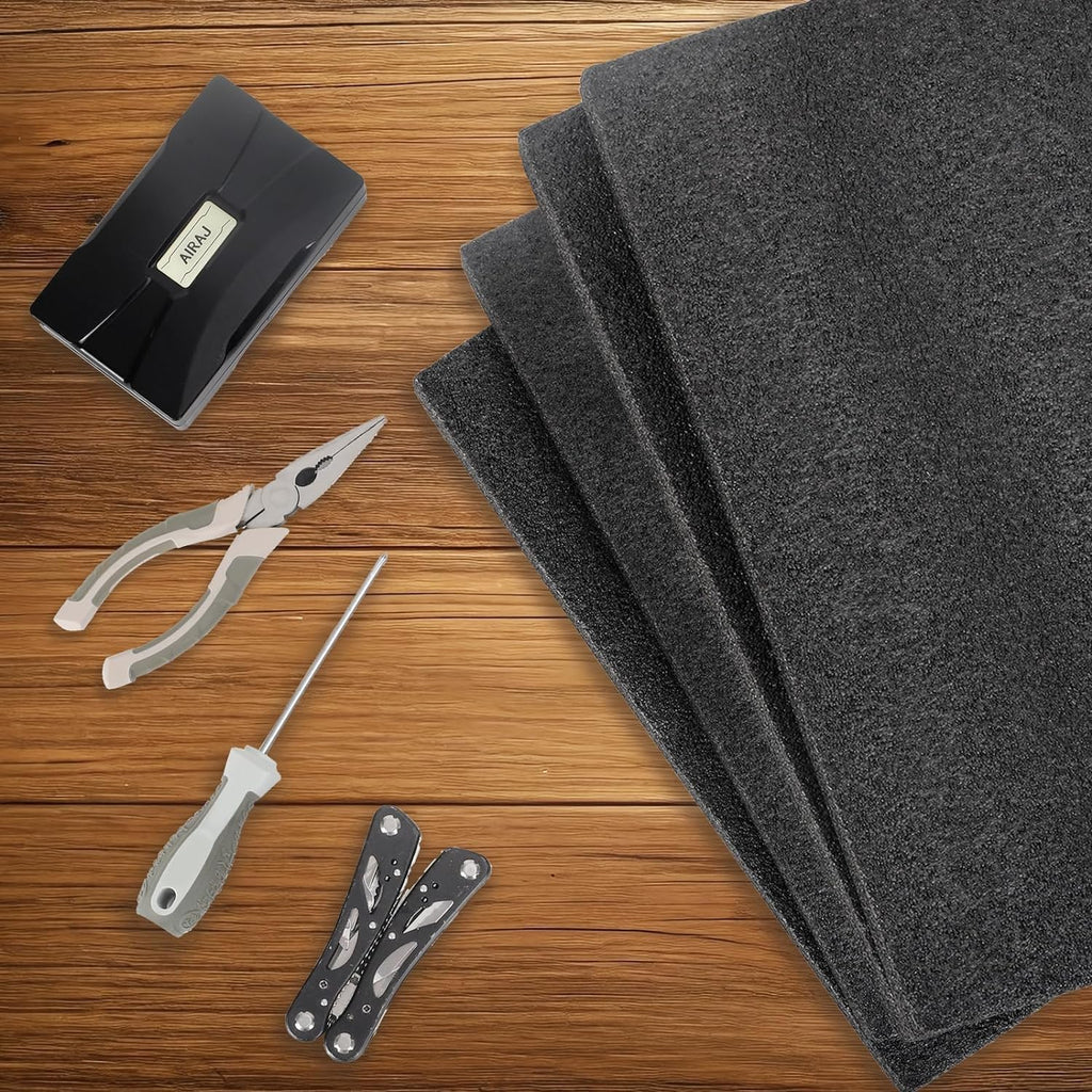 4‑Pack Black Polyethylene Foam Sheets, 12 x 16 x 0.5 Inch Protective Tool Padding