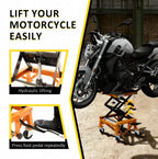 Hydraulic Motorcycle Lift Table, 350 LBS Heavy Duty Ultra-Stable Motorcycle Scissor Jack Stand Fit for Motorcycle