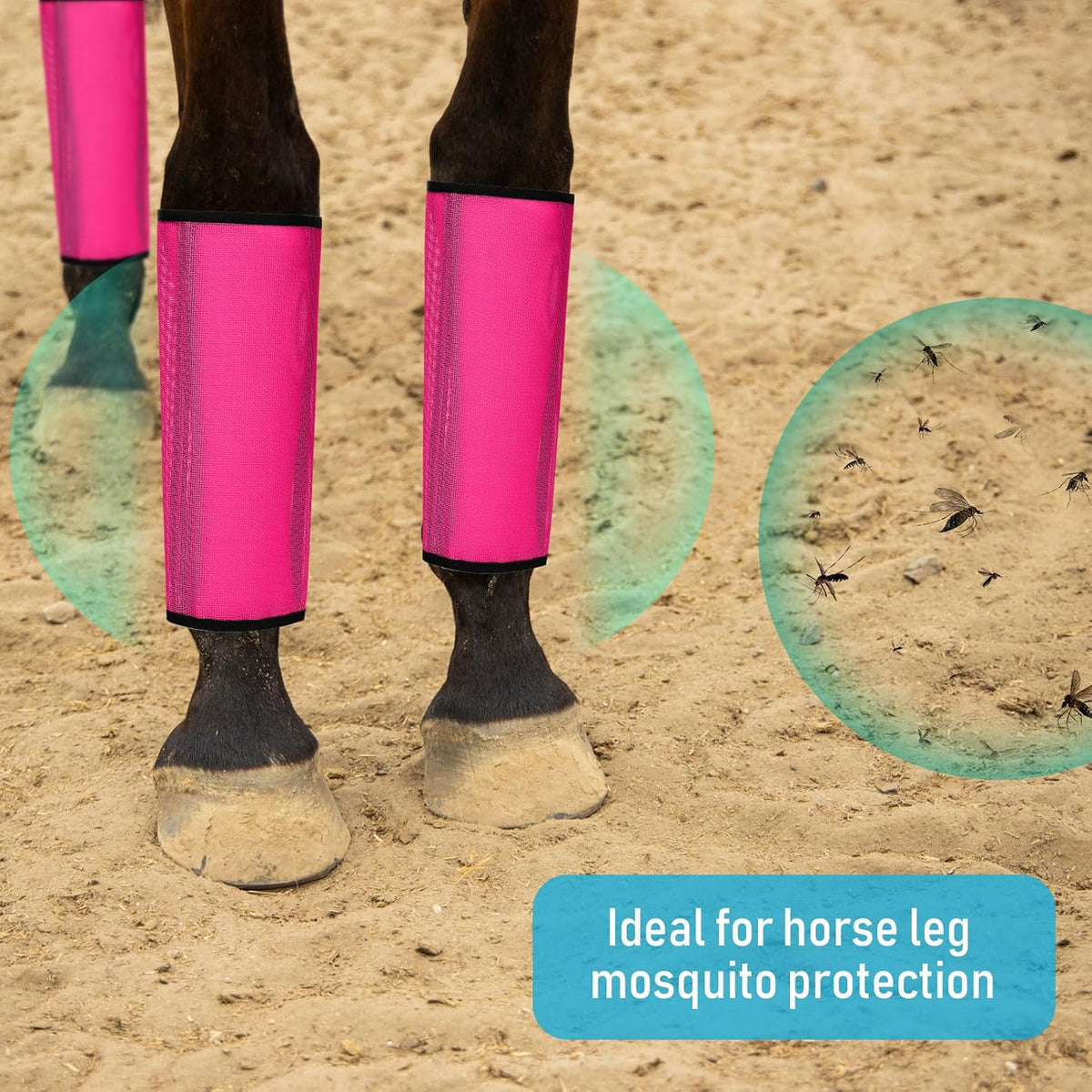 16 Pcs Mesh Fly Boot for Horse, Orange, Pink, Blue and Dutch Green