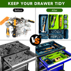 Tool Box Organizer Tray, 60 PCS & 5 Sizes, Blue and Green
