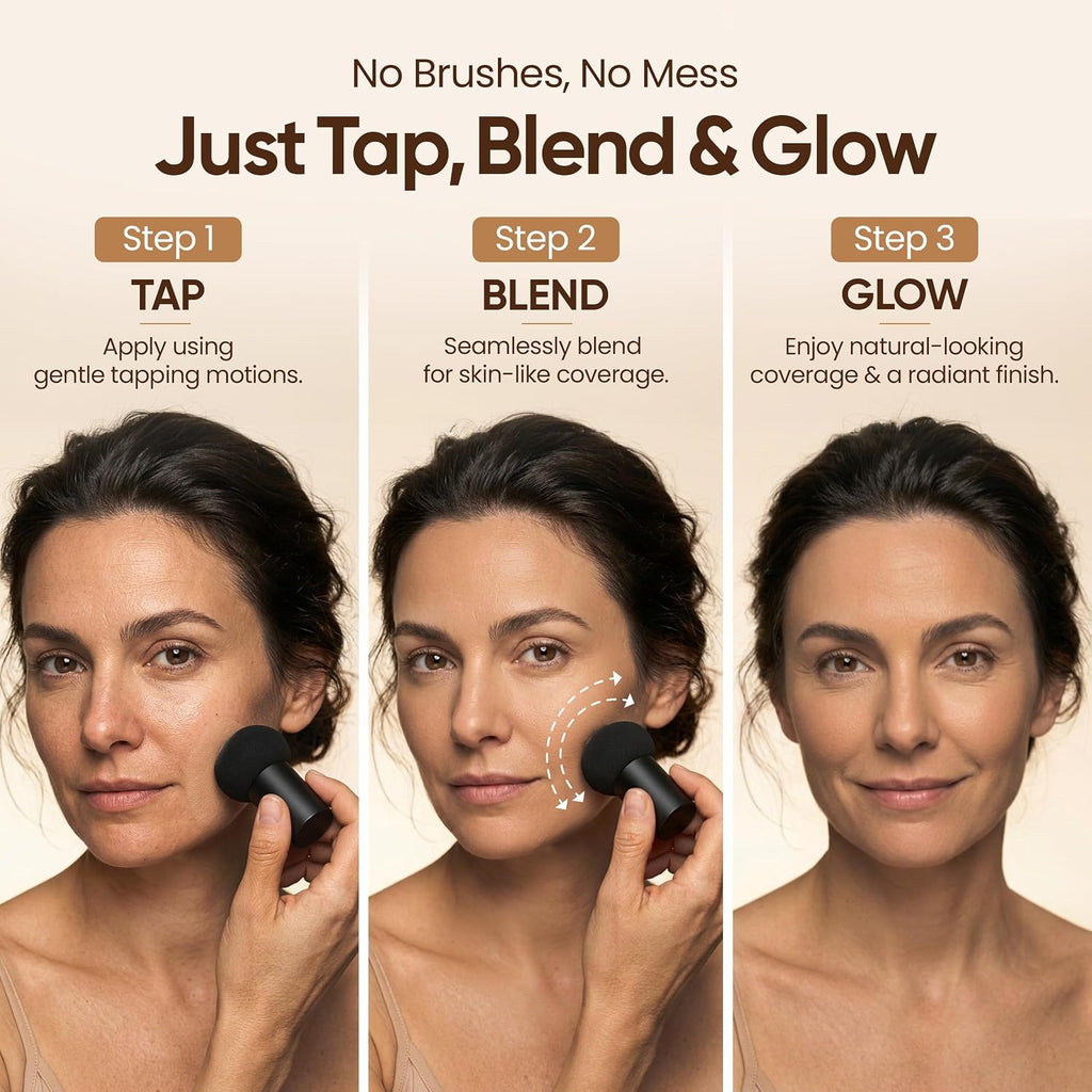 Glow Foundation for Mature Skin - Cushion Foundation - Warm