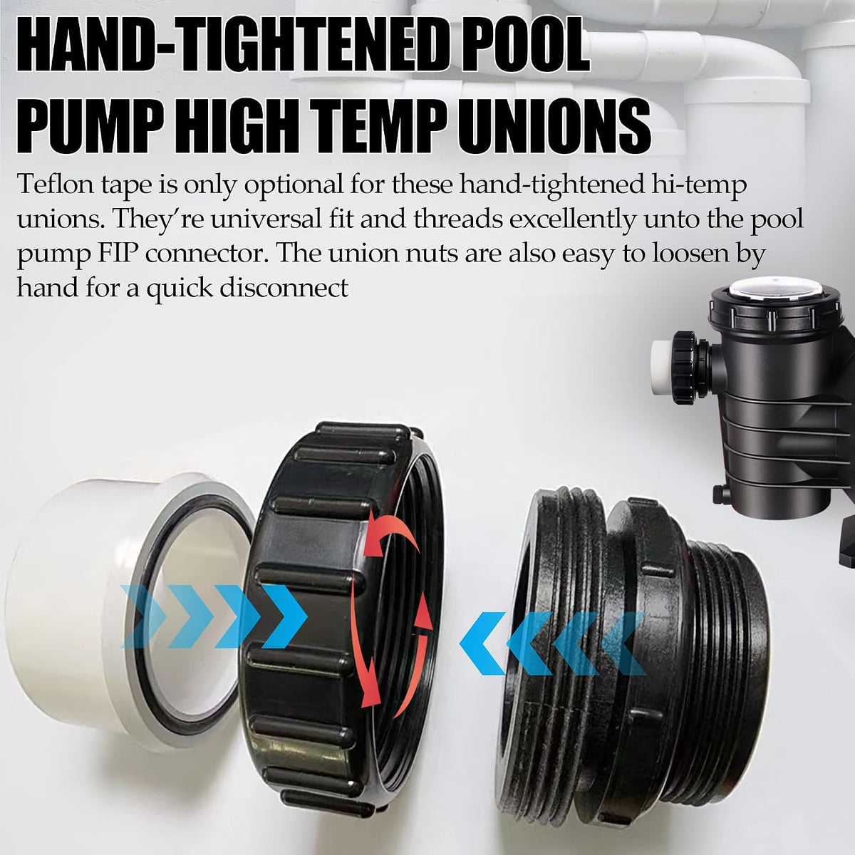 TonGass (4-Pack) 2" MIP x 2" PVC Hi-Temp Unions
