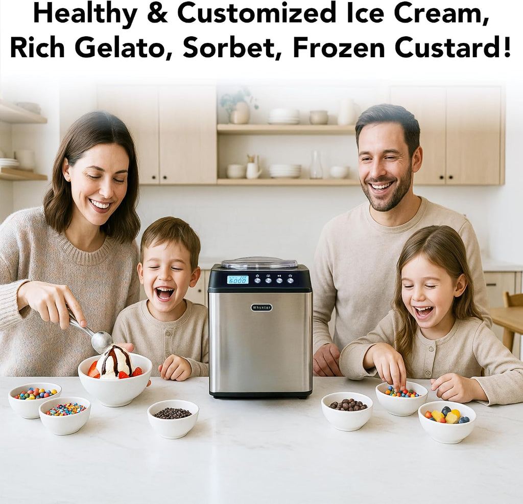 Upright Automatic Ice Cream Maker, 2.1 Qt, ICM-201SB