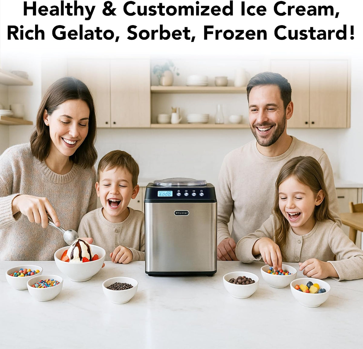 Upright Automatic Ice Cream Maker, 2.1 Qt, ICM-201SB