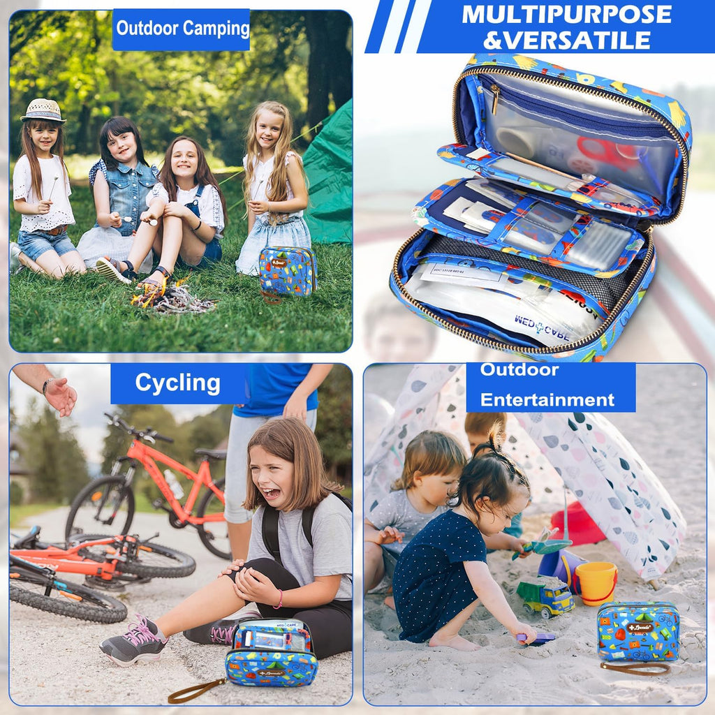 Portable Travel First Aid Kit for Kids and Adults, 143 Pieces All-Purpose Emergency First Aid Kit for Home, Car