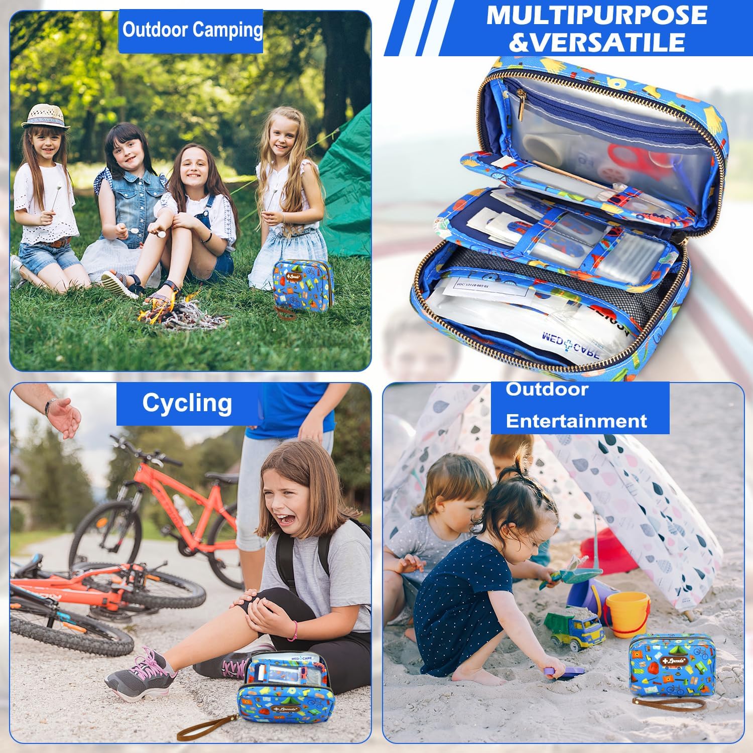 Portable Travel First Aid Kit for Kids and Adults, 143 Pieces All-Purpose Emergency First Aid Kit for Home, Car