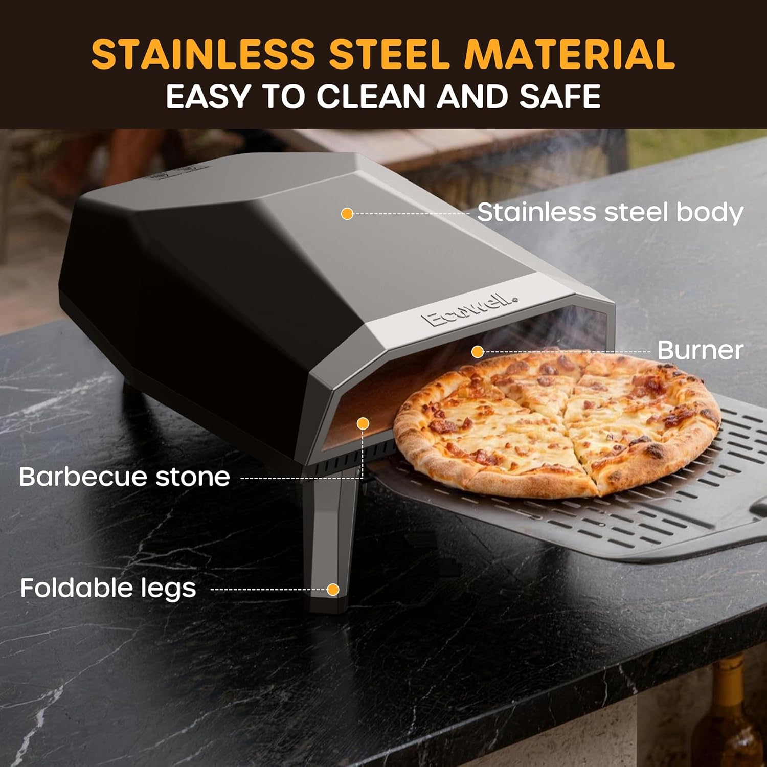 12 inch Gas Pizza Oven Outdoor Propane, Portable Pizza Oven