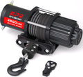 4500 lb ATV/UTV Winch,12V Towing Off-Road Electric UTV Winch with 1/4"×50' Synthetic Rope,Wireless Remote and Rubber