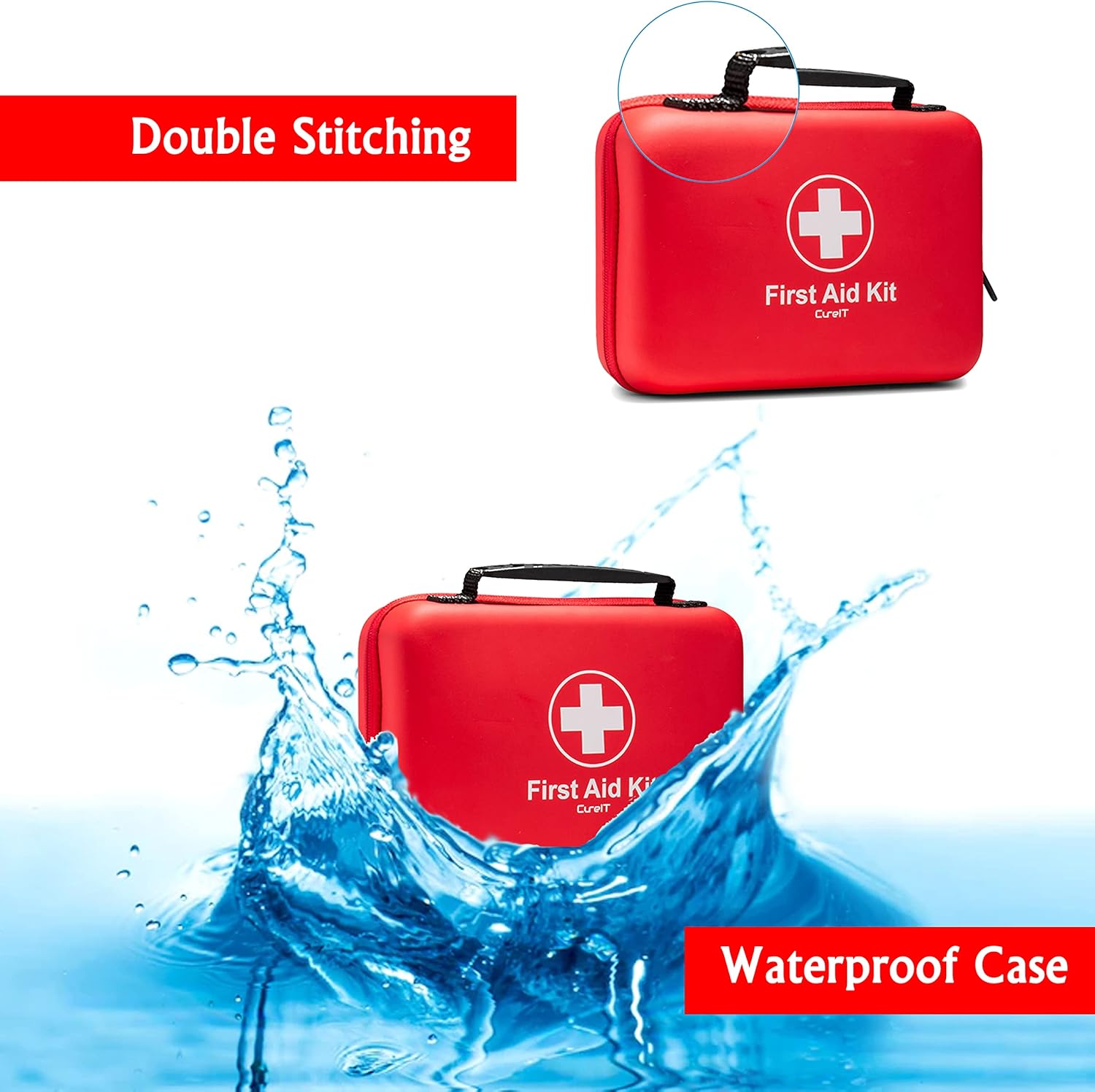 First Aid Kit 230 piece, Waterproof, All Purpose Use Outdoor, Indoor, Car, Hiking, Office, Kitchen