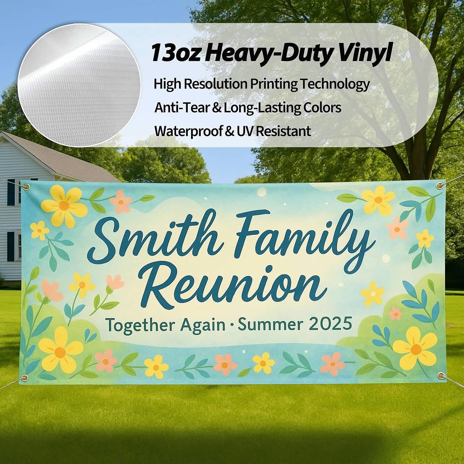 Personalized Custom Vinyl Banner 3–10 ft – Printed Sign for Indoor or Outdoor Use – Large Custom Banner for Business