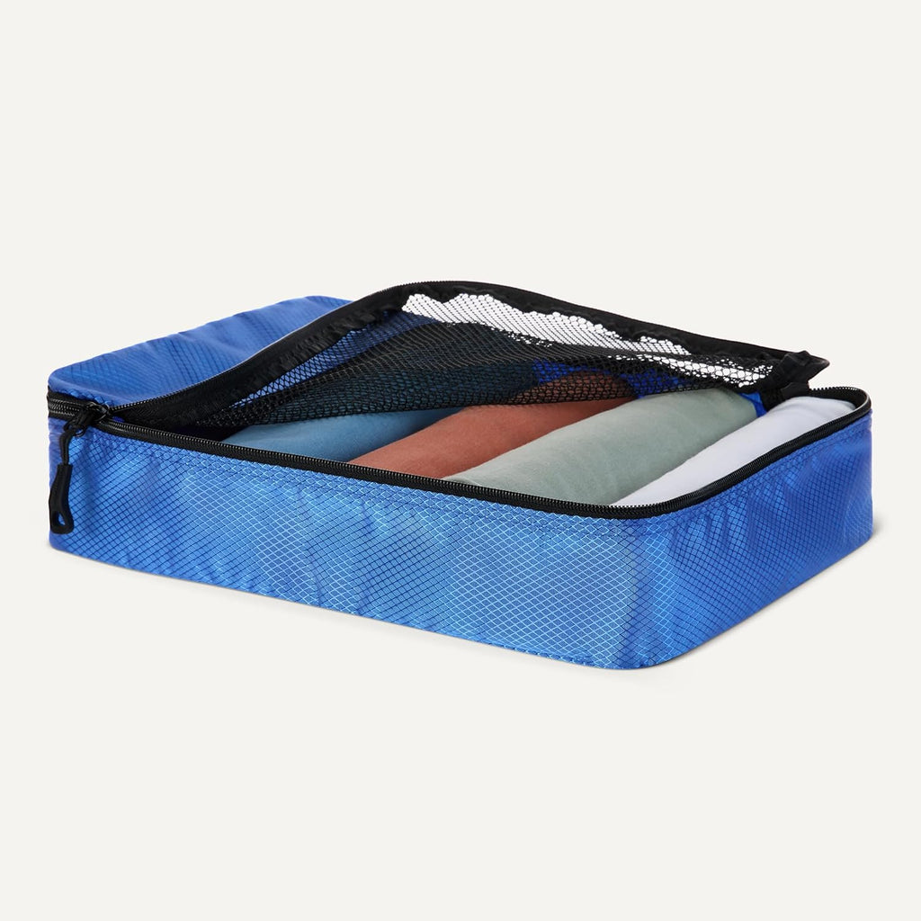 4-Piece Packing Cubes Travel Accessories Set, Space-Saving Luggage Organizer with Double Zipper, Mesh Top, 2 Medium/2