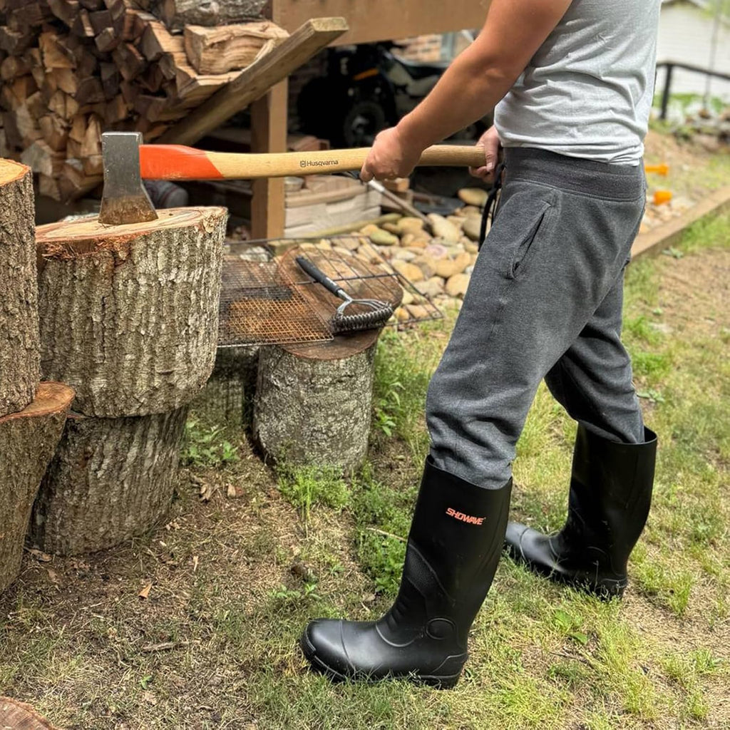 Steel Toe Rubber Work Boots for Men Waterproof Rain Boots | Safety Toe, Puncture-Proof & Oil Resistant Sole
