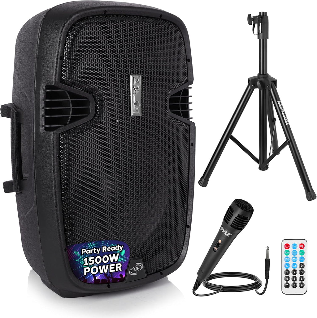 PPHP155ST Wireless Portable PA Speaker System - 1500W High Powered Bluetooth Compatible Active Outdoor Sound Speakers