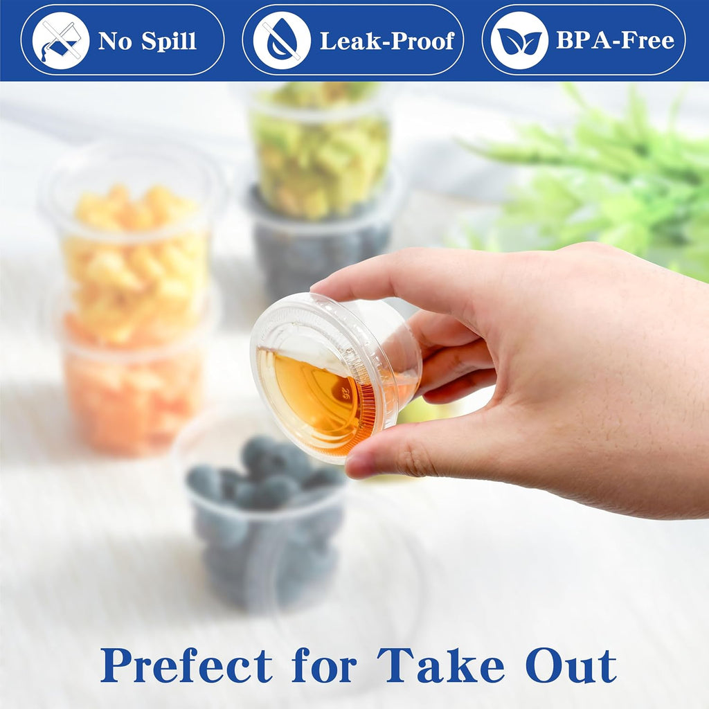 400 sets - 3.25 oz Portion Cups with Lids, Jello Shot Cups with Lids