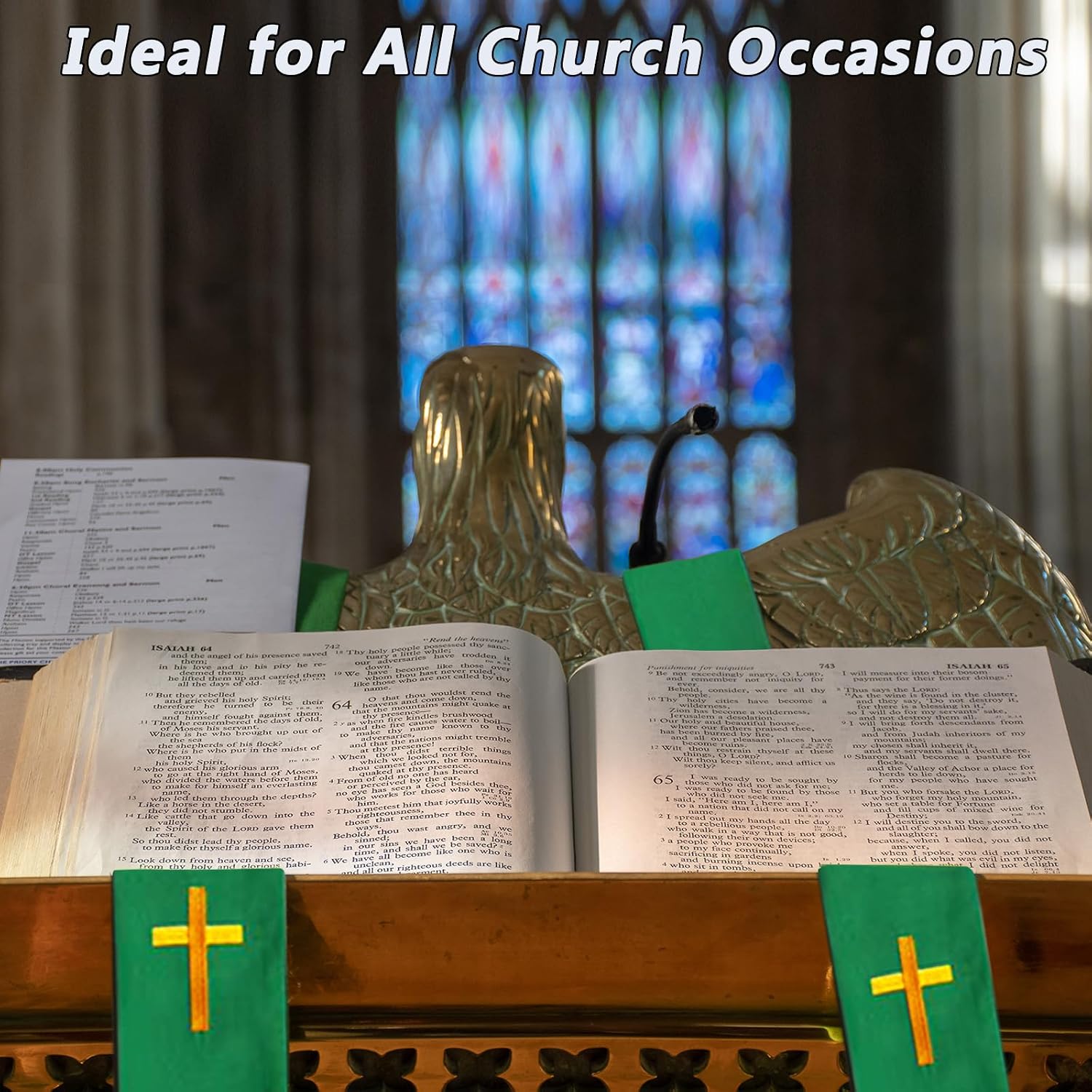 3-Piece Church Parament Set, Reversible Pulpit & Communion Linens