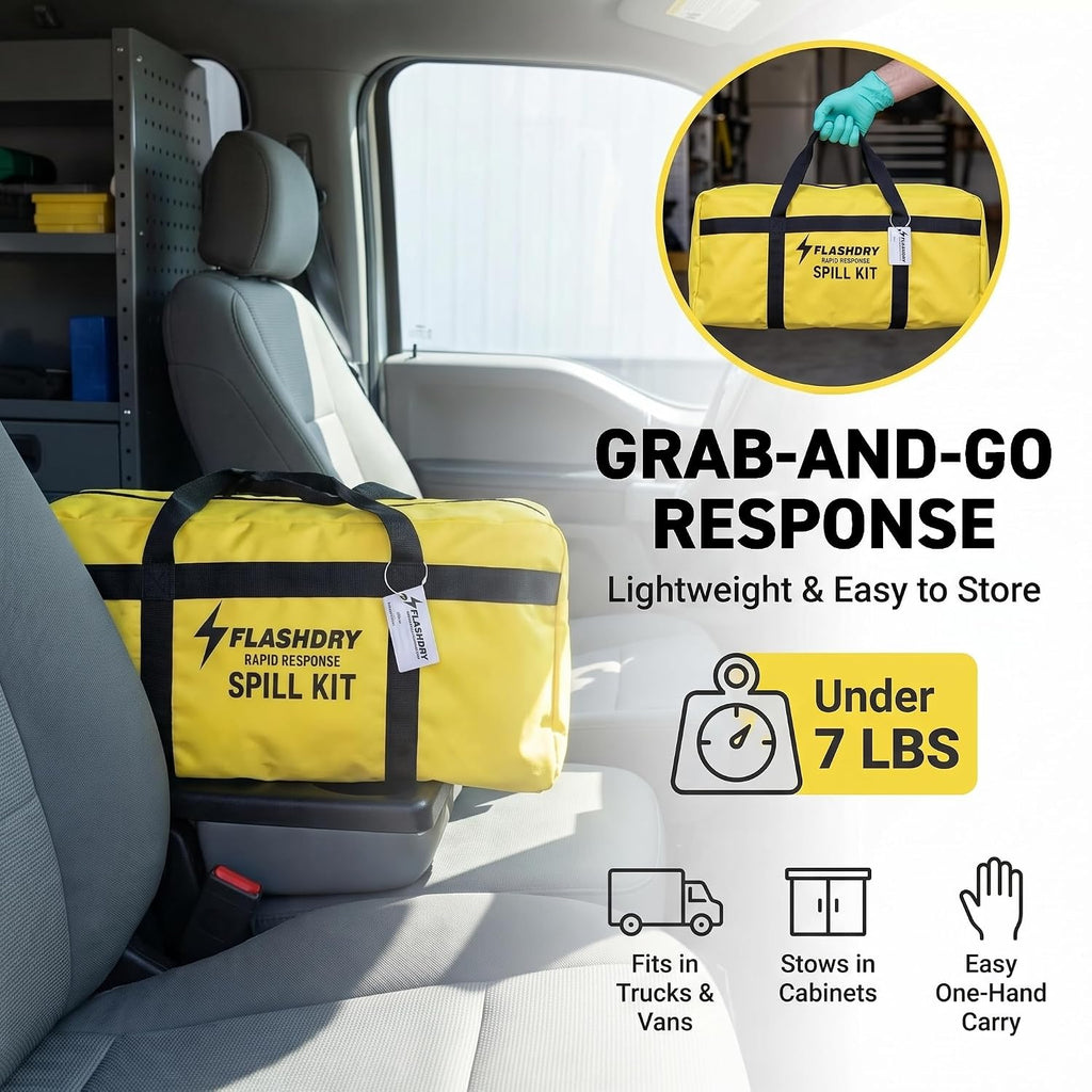FlashDry Portable Universal Spill Kit Bag, Hazardous Clean Up Kit - 2 Kits