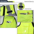 Safety Vest, High Visibility Reflective Vest for Outdoor Work | ANSI Class 2,breathable mesh,reflective strips,multi