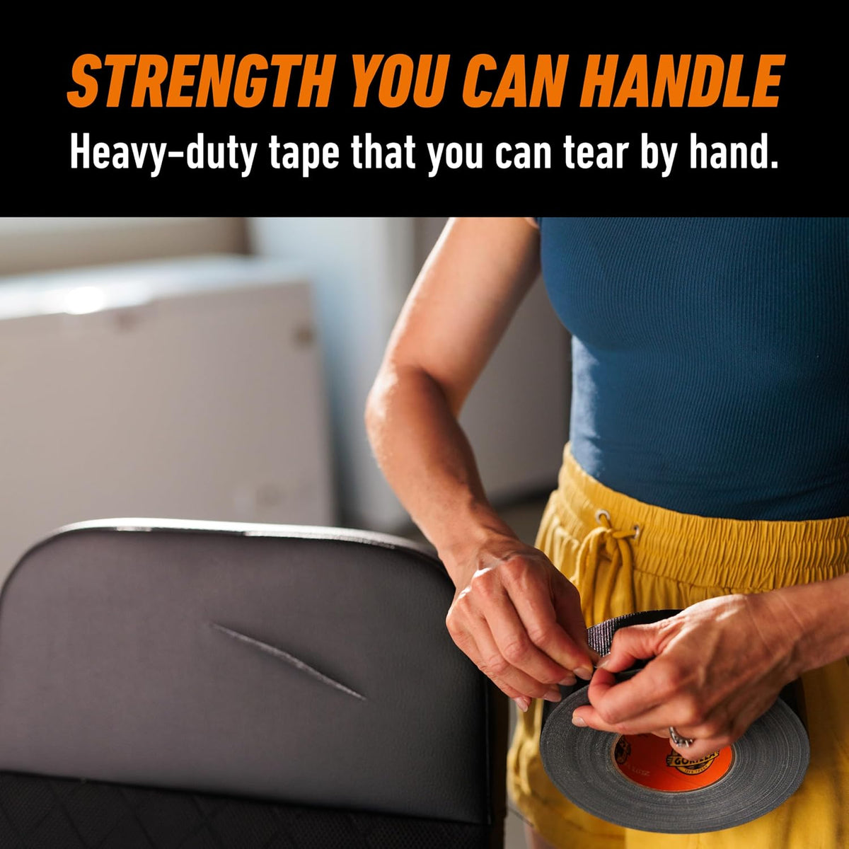 Heavy Duty Duct Tape, Black, 1.88" x 50 yd, 1-Pack