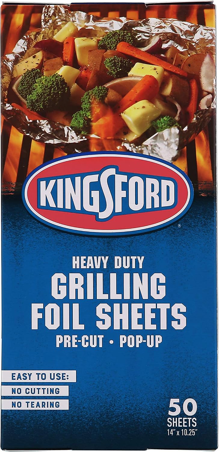 Heavy Duty Pop-Up Grilling Foil Sheets, 14 x 10.25 Inch, 50 Count