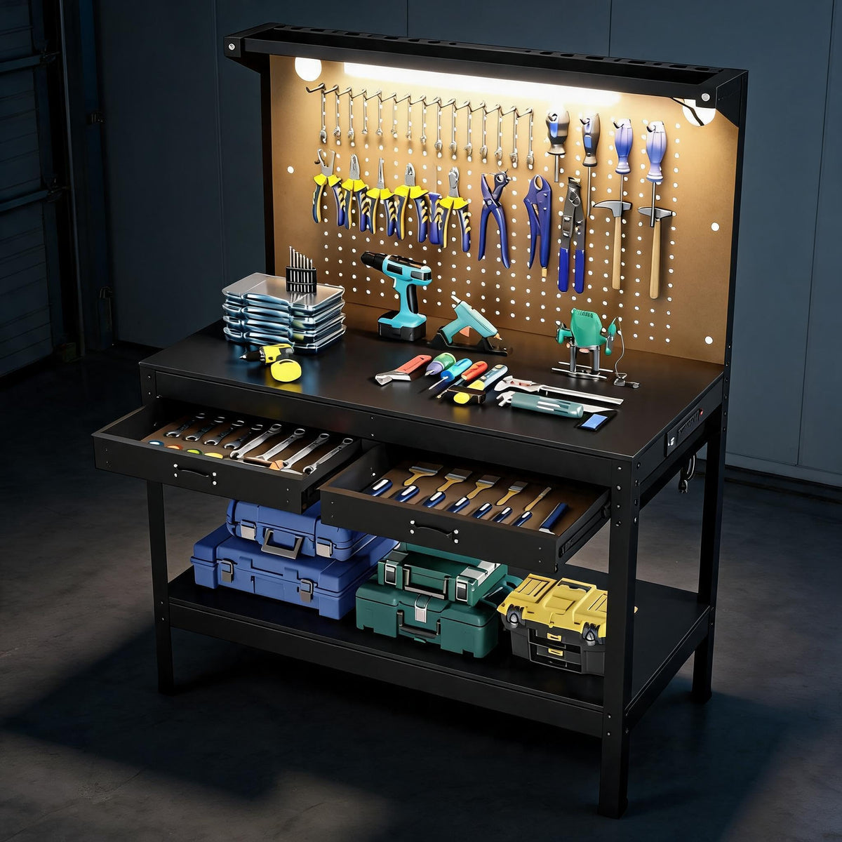 48 in Heavy-Duty Garage Workbench Work Table with 2 Drawers