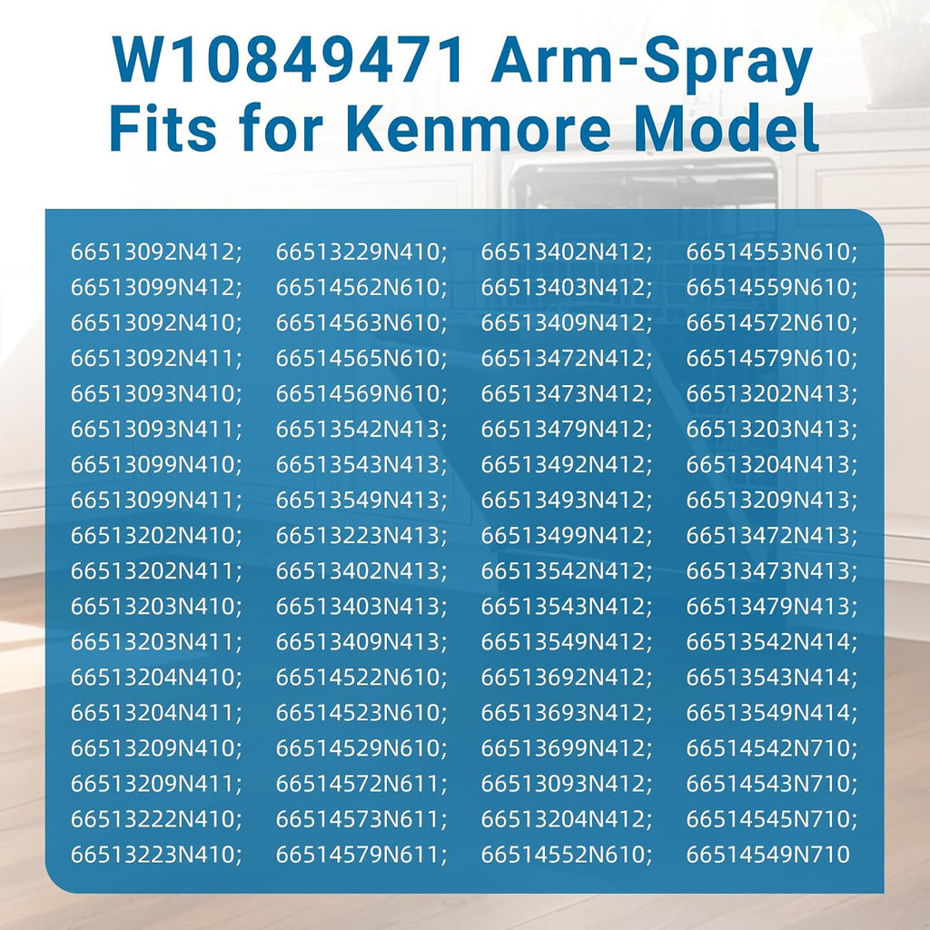 W10849471 Dishwasher Spray Arm Fits for Whirlpool Kenmore W10500354 Arm-Spray Replaces 4383701 AP5989680 PS11731118 EAP11731118