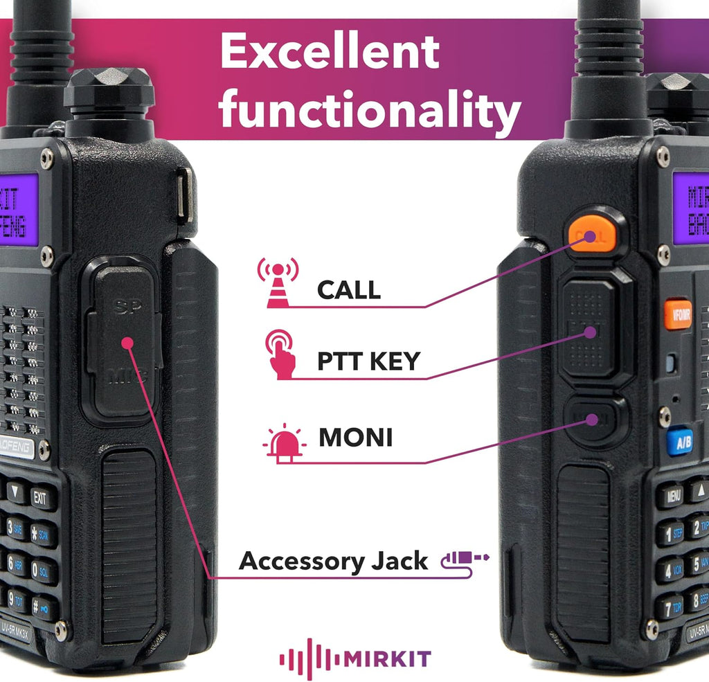 Baofeng Radio UV-5R MK3X Legal Power Tri-Band Radio 2026 VHF/UHF 144-148/222-225/420-450 MHz - Walkie Talkie with