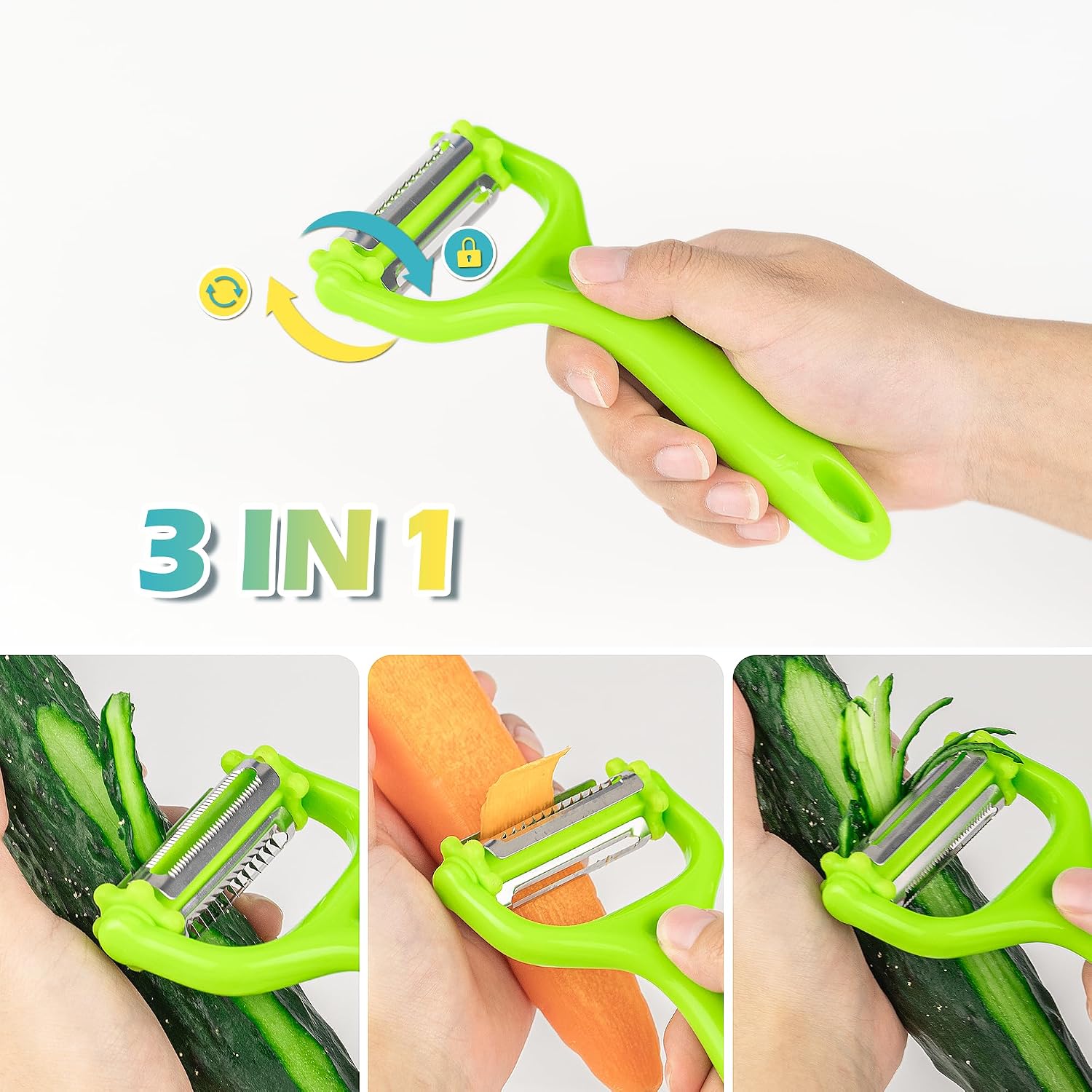 VlBlRlIT2025 Upgraded Herb Scissor,Leaf Stripper,Stainless Steel 5Blade Kitchen Scissors,Peelers for